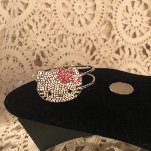Crystal Adorned Hello Kitty Cuff Bracelet - Picture 5 of 10